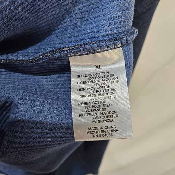 Lee Workwear Men's Thermal Fleece Sweatshirt Full Zip Hoodie Blue XL - Picture 6 of 8